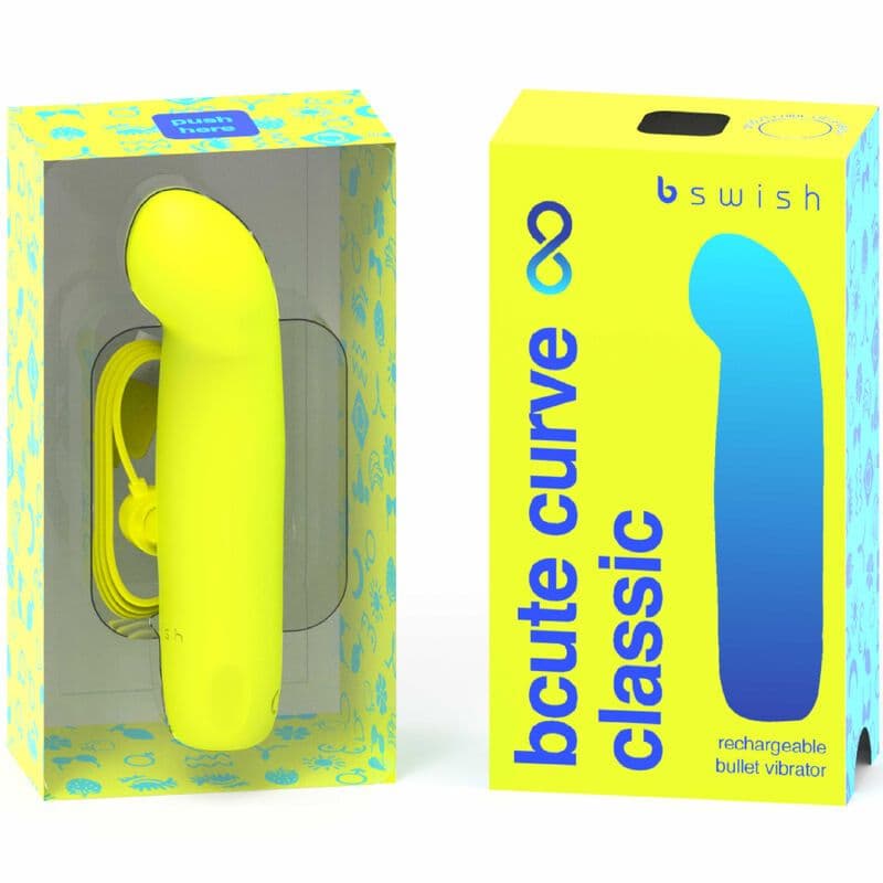 B SWISH - BCUTE CURVE INFINITE CLASSIC RECHARGEABLE SILICONE VIBRATOR YELLOW 2