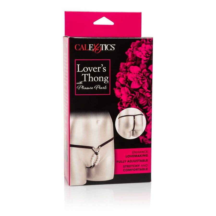 CALEXOTICS - LOVERS THONG W. PLEASURE PEARLS 3