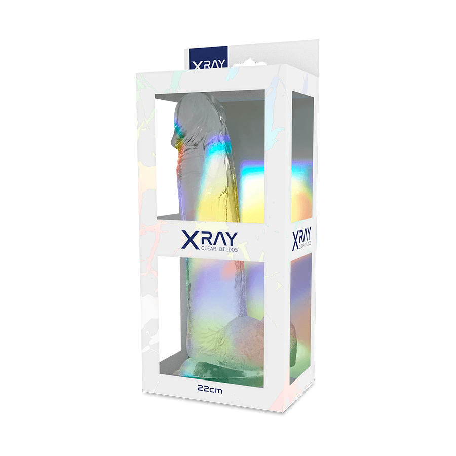 X RAY - CAZZO TRASPARENTE CON SFERE 22 CM -O- 4.6 CM 2
