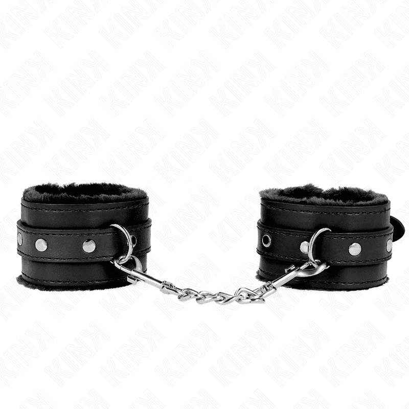 KINK - RESISTENZA DA POLSO PREMIUM FODERATA IN PELLICCIA NERA CON CINTURA NERA REGOLABILE 17-29 CM X 6 CM 2