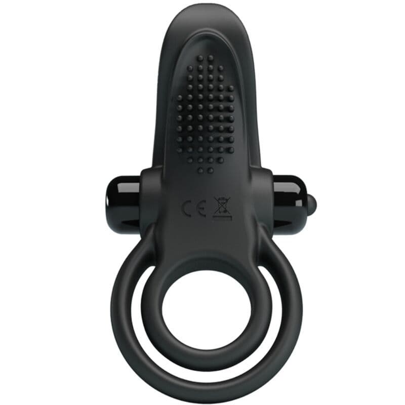 PRETTY LOVE - DOUBLE VIBRATING RING + CLITORIS STIMULATOR 10 VIBRATIONS BLACK 3