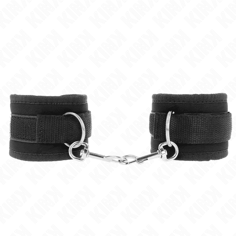 KINK - NYLON BIND HOOK&LOOP WRIST RESTRAINTS BLACK MODEL 2 ADJUSTABLE 18-35 CM X 6 CM 2