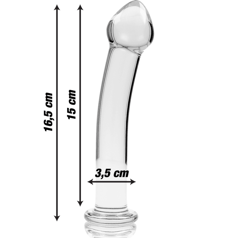 NEBULA SERIES BY IBIZA, STEKLENI DILDO MODEL 11, BOROSILIKATNO STEKLO, PROZOREN, 16 CM, PREMER 3 CM 3