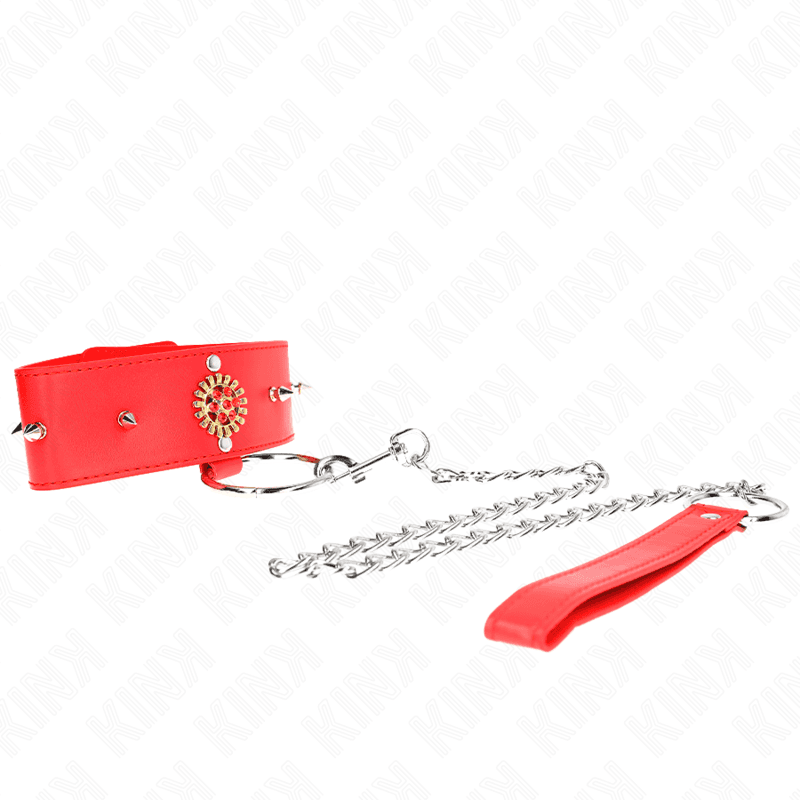 KINK - RED DIAMOND NECKLACE WITH BELT 65 CM AJDUSTABLE 35-51 CM X 7 CM 3