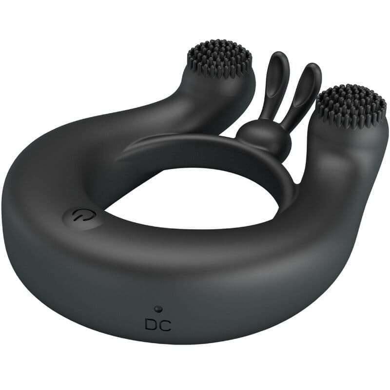 PRETTY LOVE - DAHLIA VIBRATING RING + CLITORIS STIMULATOR 12 VIBRATIONS BLACK 4