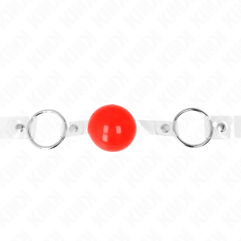 KINK - RED TRANSPARENT PVC BALL 4 CM GAG ADJUSTABLE 4