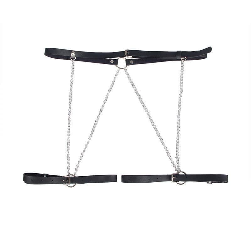 SUBBLIME - LEDERGÜRTEL HARNESS SCHWARZ EINE GRÖSSE 4