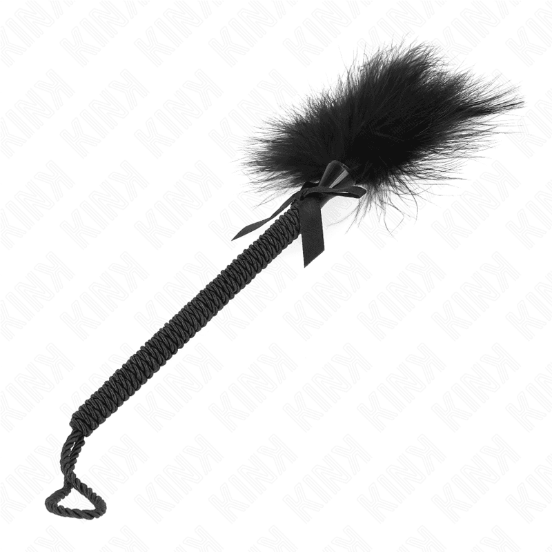 KINK - NYLONSEILSTAB MIT KITZELFEDERN UND SCHWARZER SCHLEIFE 25 CM 4
