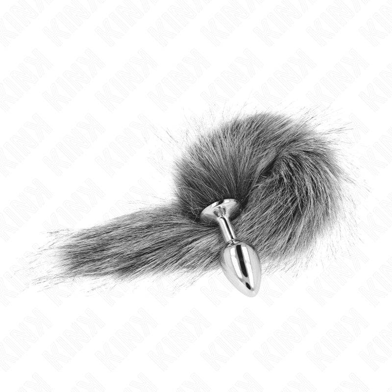 KINK - PLUG ANALE TAGLIA S 7 X 3 CM CON CODA SINTETICA 40 CM GRIGIO 3