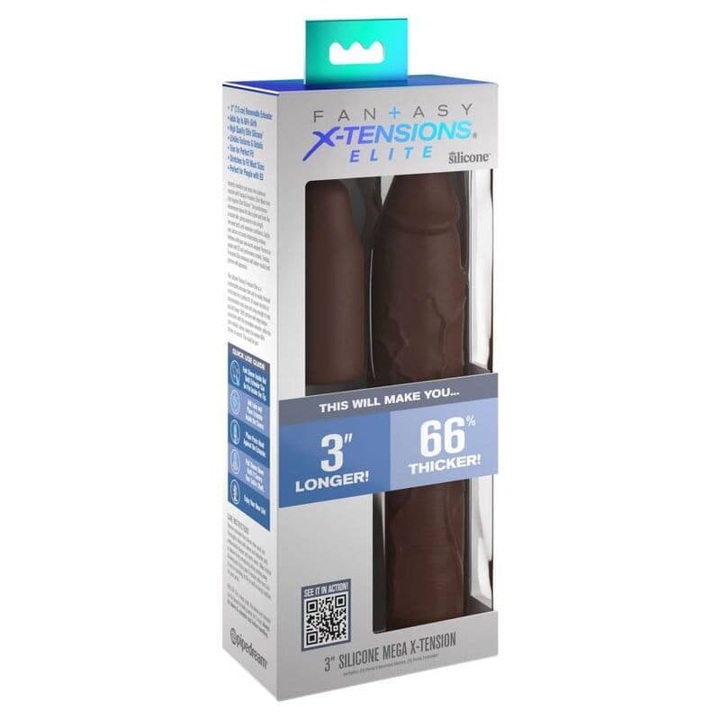 FANTASY X- TENSIONS - PIPEDREAMS SLEEVE 22,86 CM + 7,62 CM PLUG BROWN 3