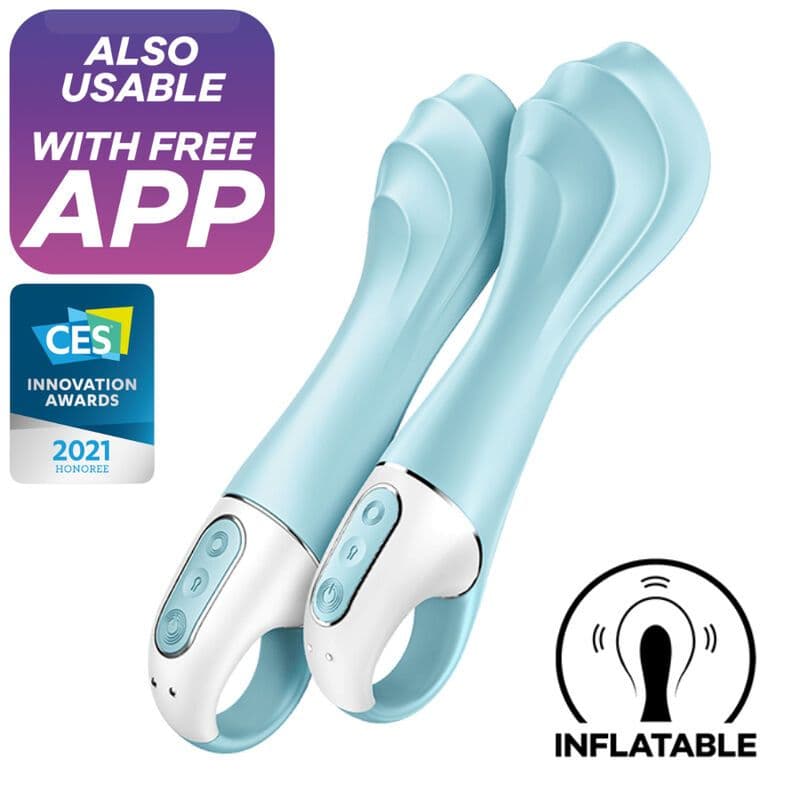SATISFYER - VIBRATORE AIR PUMP 5+ VIBRATORE GONFIABILE G-SPOT BLU 2