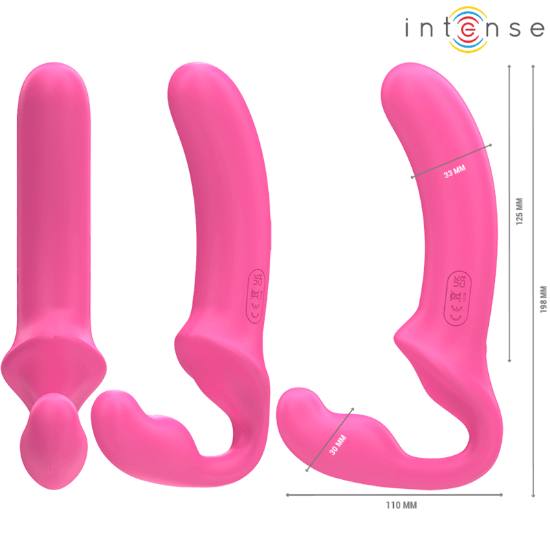INTENSE - AMY DOUBLE VIBRATOR 20 CM PINK REMOTE CONTROL 3