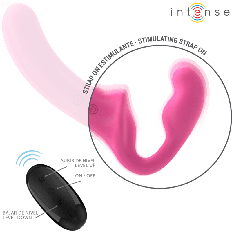 INTENSE - AMY DOUBLE VIBRATOR 20 CM PINK REMOTE CONTROL 4