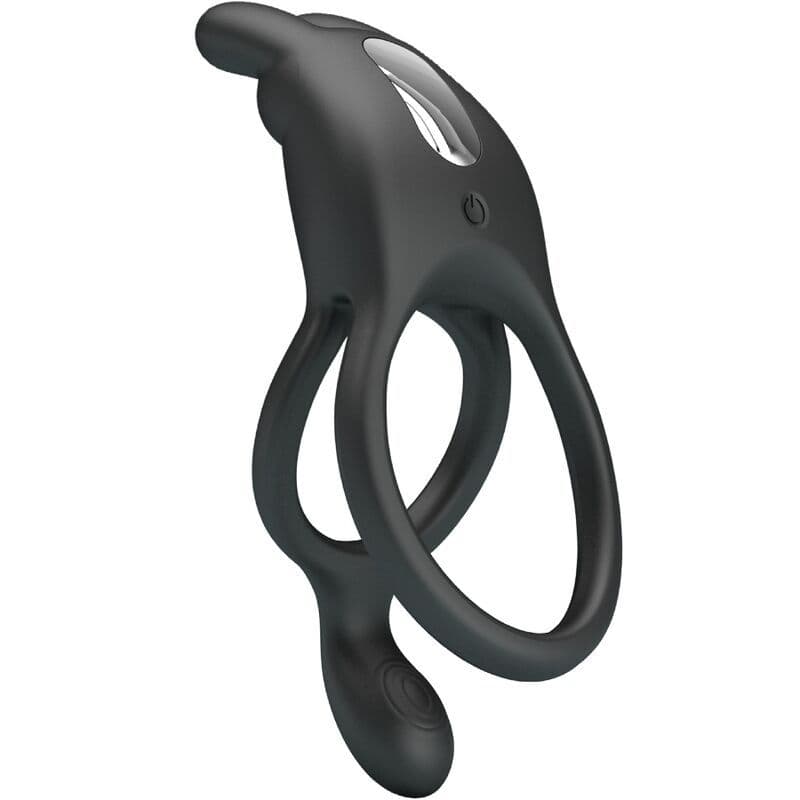 PRETTY LOVE - SETH DOPPEL-VIBRATIONSRING RABBIT 7 VIBRATIONEN SCHWARZ 2