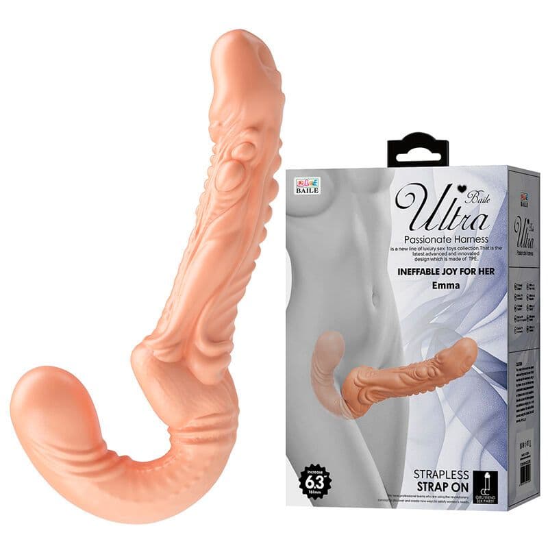 BAILE - Emma teksturiran dvojni penetracijski strap-on, polt 2