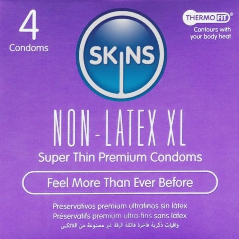 SKINS - Kondom brez lateksa XL, paket od 4