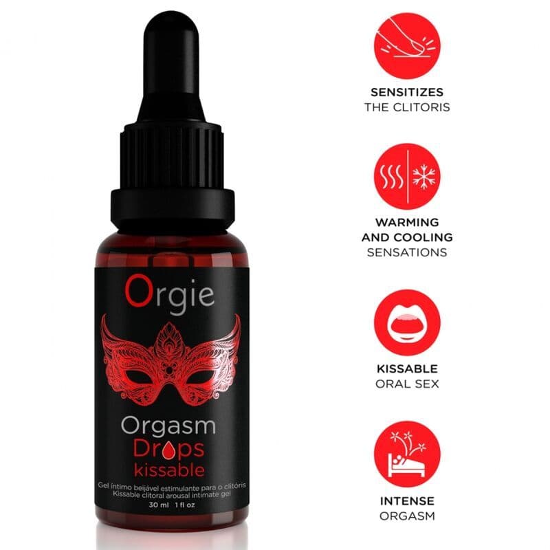 ORGIE - Orgasm Drops Kissable klitorisne kapi za uzbuđenje, 30 ml