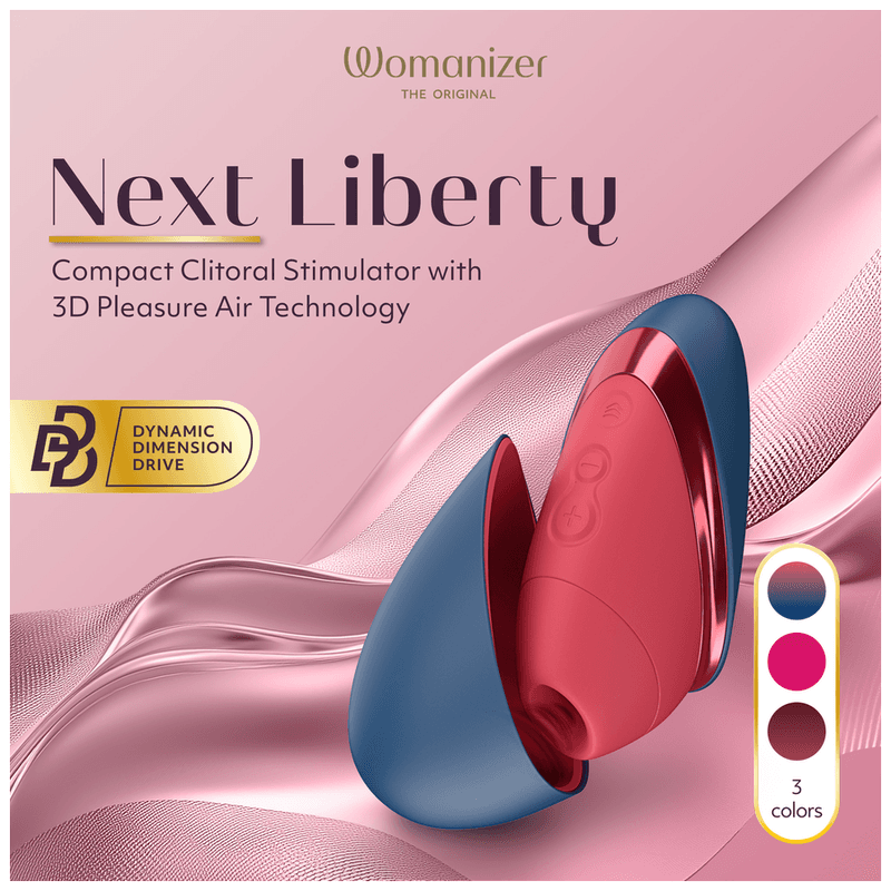 WOMANIZER - NEXT LIBERTY 3D PLEASURE AIR CLITORAL STIMULATOR BLUE/RED 4