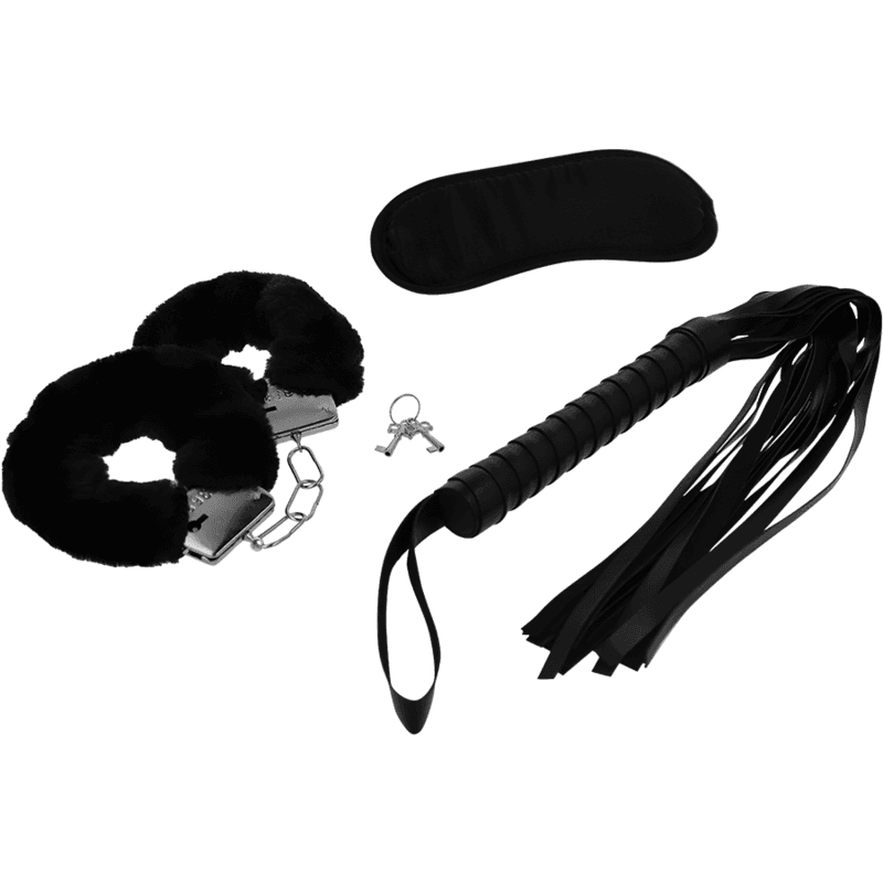 INTENSE - FETISH EROTIKSPIELSET 1 MIT HANDSCHELLEN, BLINDMASKE UND PEITSCHE 2
