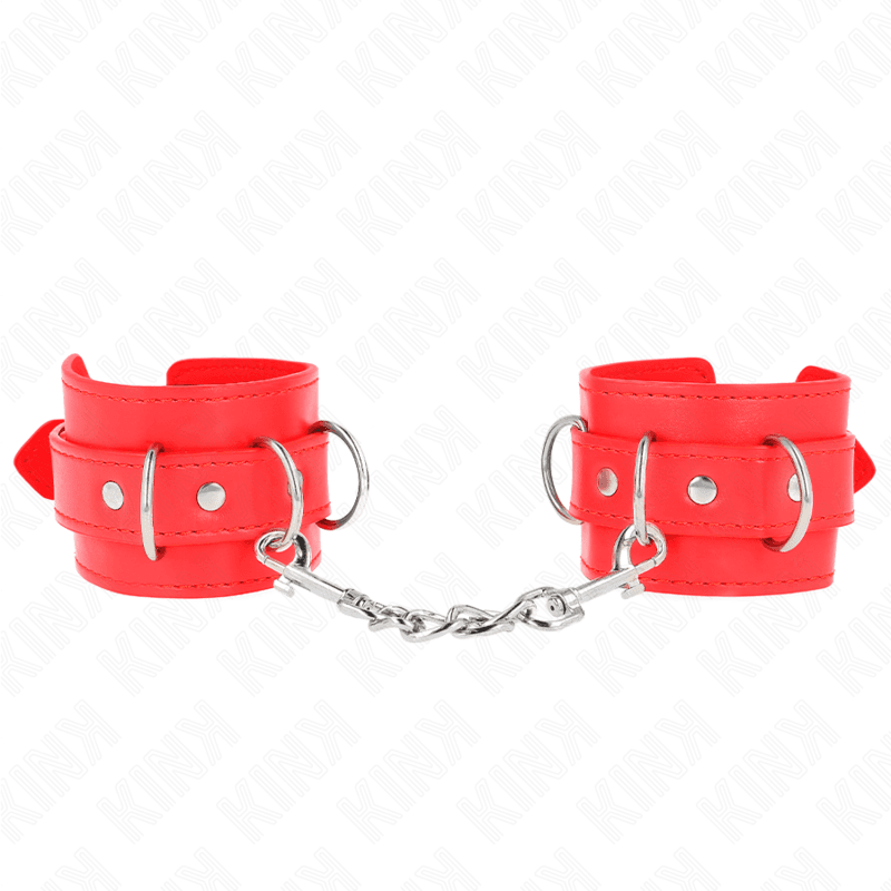 KINK - 3 D-RING HANDGELENKFESSELN VERSTELLBAR ROT 17,5-25 CM X 6 CM 2