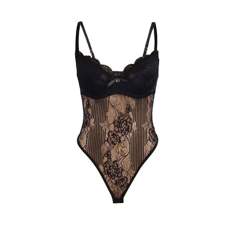SUBBLIME - 955625 SPITZEN-BODYSUIT MIT UNTERTEILVERSCHLUSS SCHWARZ L/XL 4