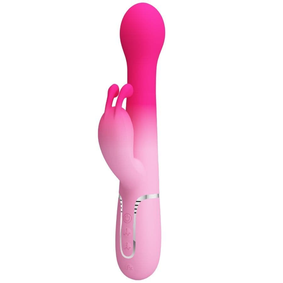 PRETTY LOVE - DEJON 3 IN 1 MULTIFUNCTION RABBIT VIBRATOR PINK 2