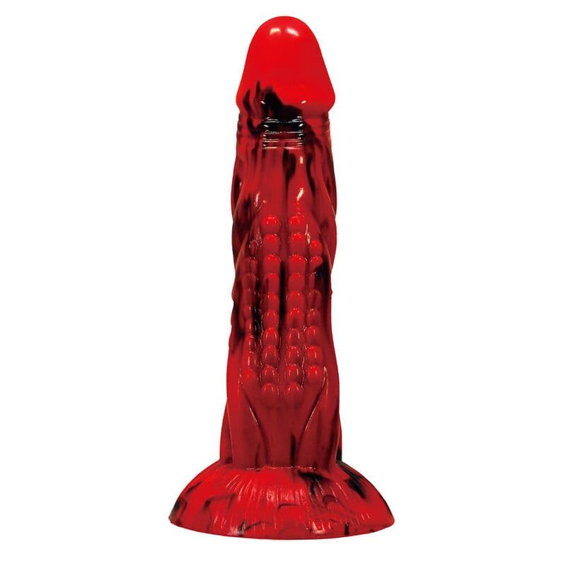 POWER MONSTERS - MINOTAUR FANTASY DILDO MIT SAUGAUFGANG 21 CM Ø 5 CM ROT & SCHWARZ