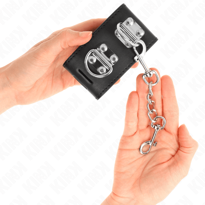 KINK - MULTIPOSITION WRIST RESTRAINTS WITH PADLOCK CLOSURE BLACK ADJUSTABLE 16-23 CM X 5.5 CM 4