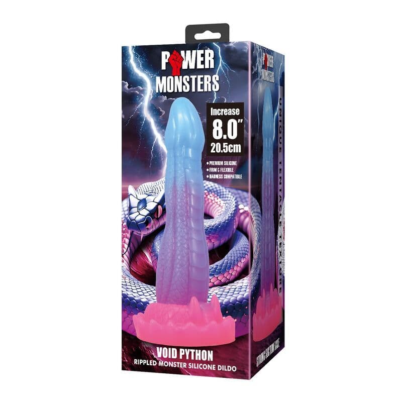 POWER MONSTERS - VOID PYTHON FANTASY DILDO WITH SUCTION CUP 20.5 CM Ø 5.2 CM BLUE, PURPLE & PINK 2