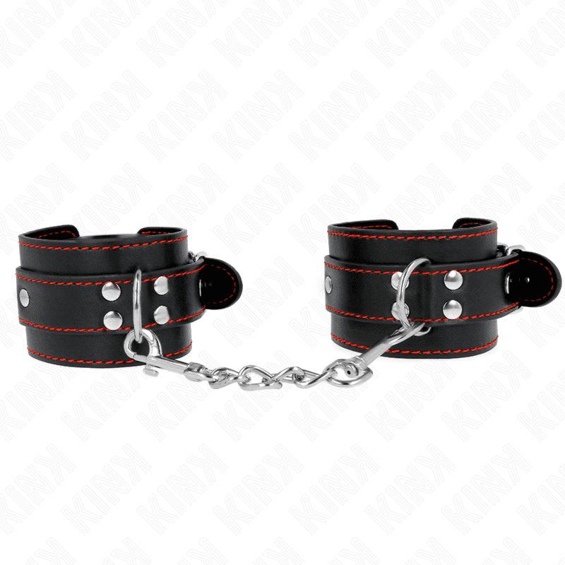 KINK - WRIST RESTRAINTS BLACK WITH RED LINING ADJUSTABLE 20-28 CM X 5.5 CM 2