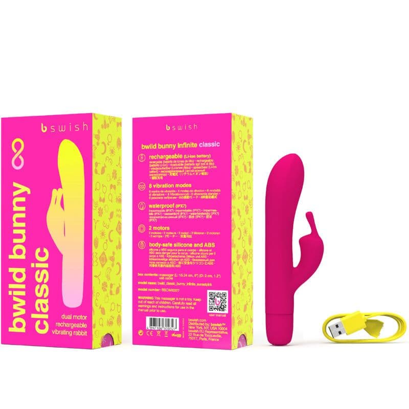 B SWISH - BWILD BUNNY INFINITE CLASSIC RECHARGEABLE VIBRATOR PINK SILICONE 3