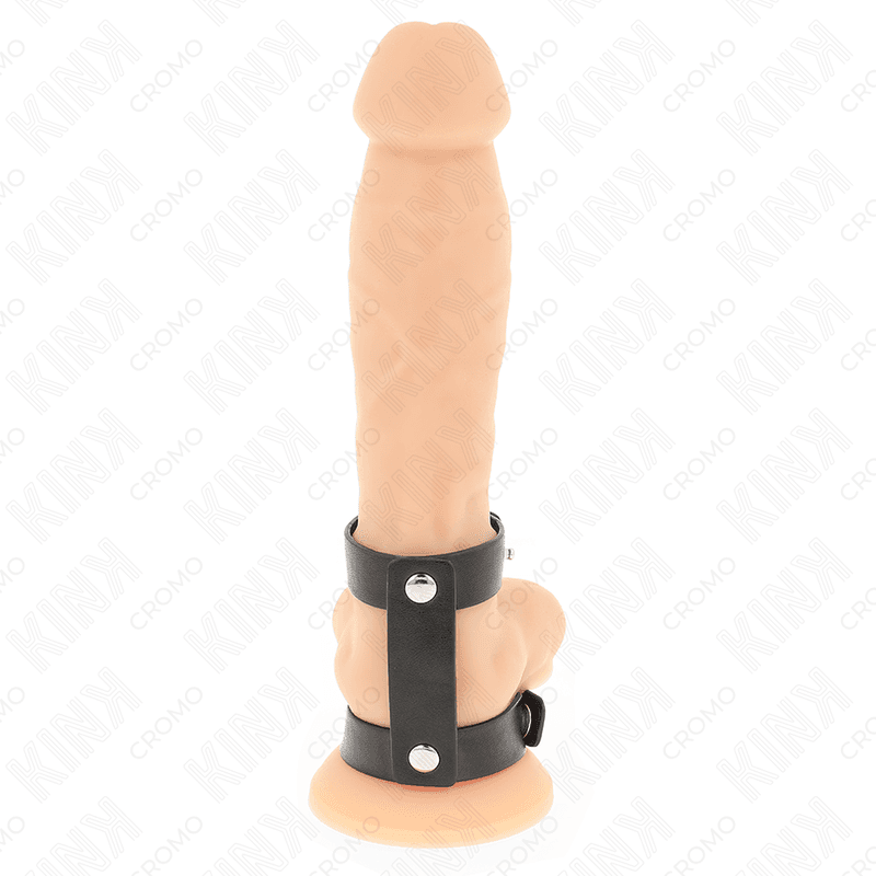 KINK - ANELLO PER PENE REGOLABILE IN PELLE DOPPIA 4