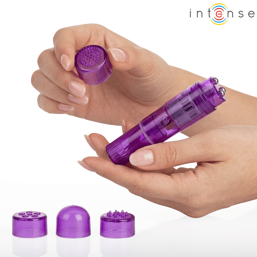 INTENSE - KURT MINI-MASSAGEGERÄT MIT 4 AUSTAUSCHBAREN AUFSÄTZEN, LILA 2