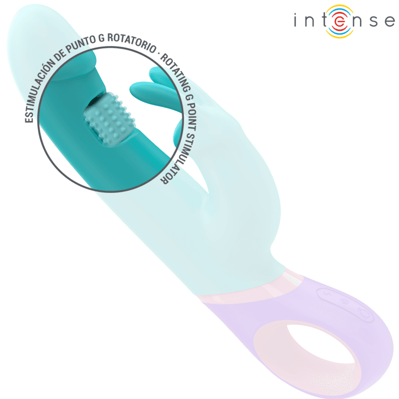 INTENSE - MONICA RABBIT VIBRATOR WITH ROTATING G-SPOT STIMULATOR BLUE 4