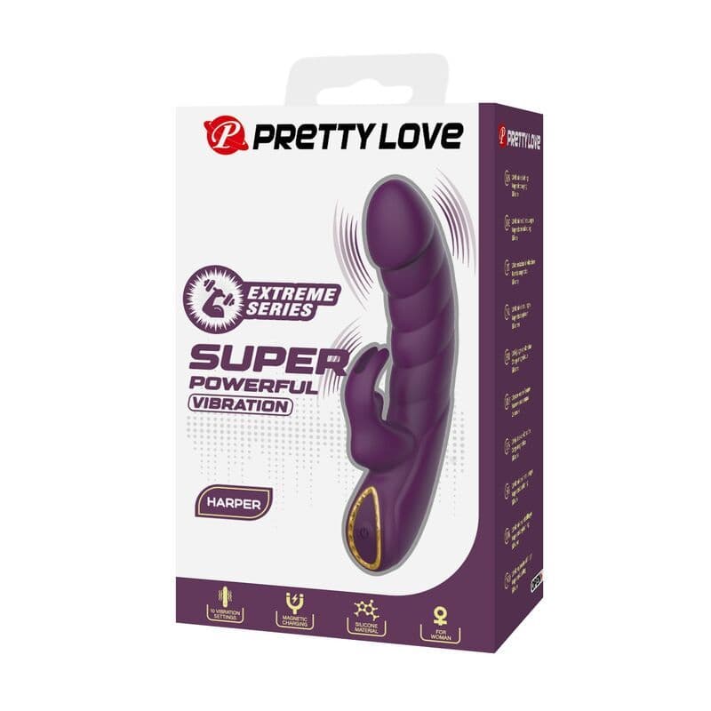PRETTY LOVE - Harper punjivi rabbit vibrator 10 funkcija ljubičasti 3