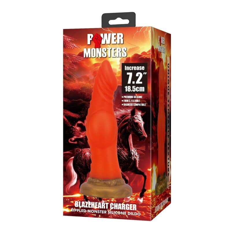 POWER MONSTERS - BLAZEHEART CHARGER FANTASY SILICONE DILDO 18.5 CM Ø 4.5 CM 3