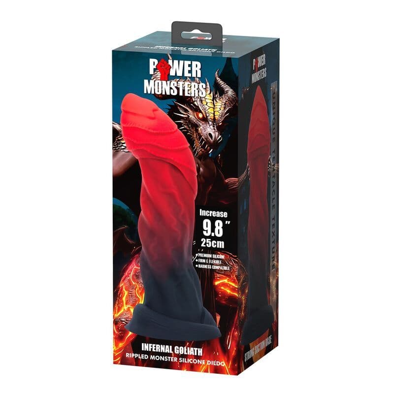 POWER MONSTERS - INFERNAL GOLIATH BICOLOR FANTASY SILICONE DILDO 25 CM Ø 6 CM 2