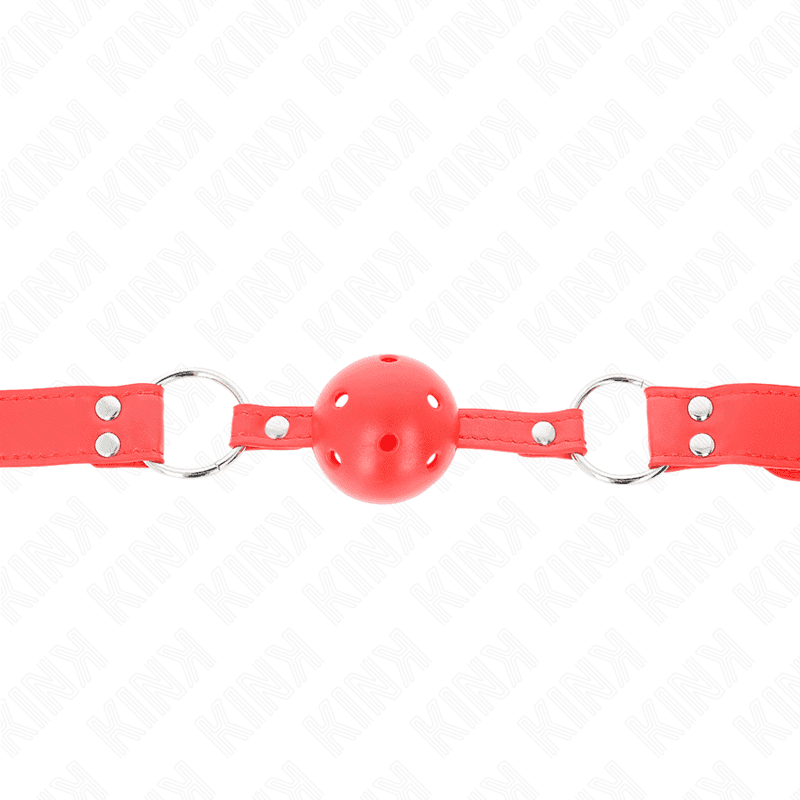 KINK - COMPLETE RED HOLLOW HARD BALL GAG 62 x 2 CM 3
