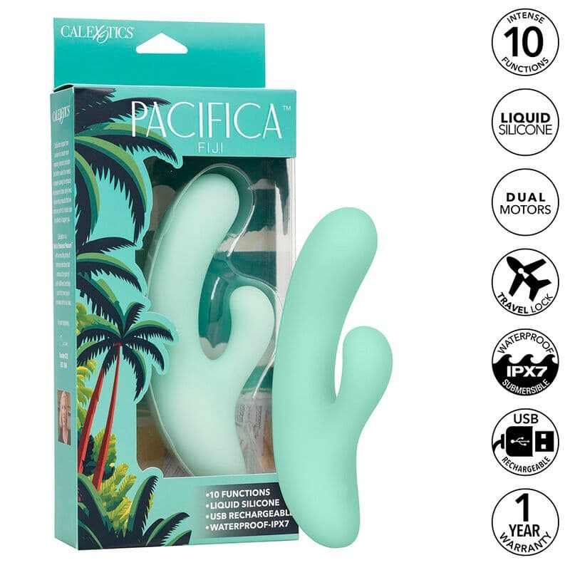 CALEXOTICS - PACIFICA FIJI VIBRATOR IN STIMULATOR TOČKE G Z 10 VIBRACIJAMI, AKVA 2
