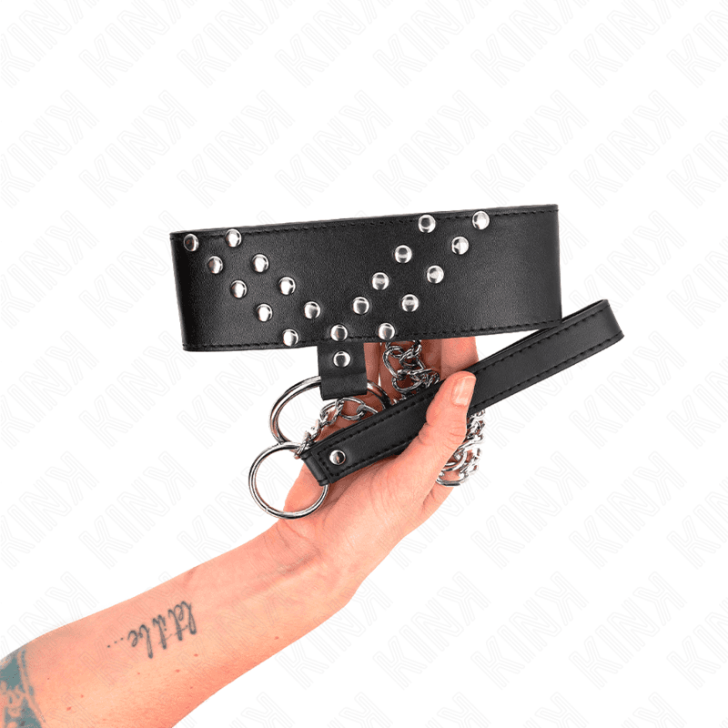 KINK - NECKLACE WITH BELT 65 CM WITH V RIVET ADJUSTABLE 36-43 CM X 5 CM 4