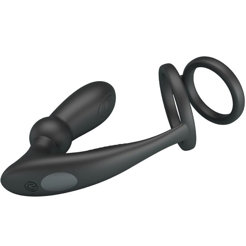 PRETTY LOVE - EMONI PENIS RING + ANAL PLUG 12 VIBRATIONS BLACK 4