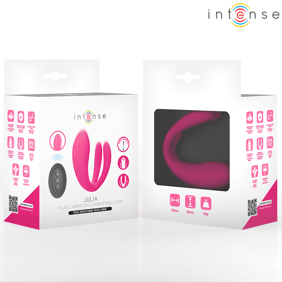 INTENSE - JULIA DVOSTRUKI VIBRATOR STIMULATOR S KOPČOM S DALJINSKIM UPRAVLJAČEM 2