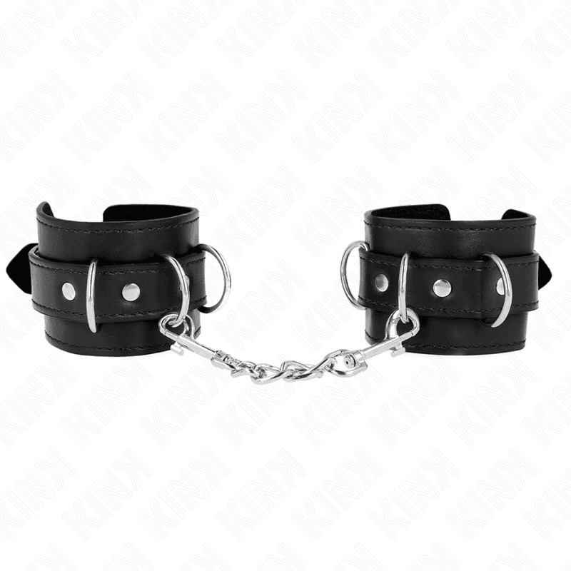 KINK - 3 D-RING WRIST RESTRAINTS ADJUSTABLE BLACK 17.5-25 CM X 6 CM 2