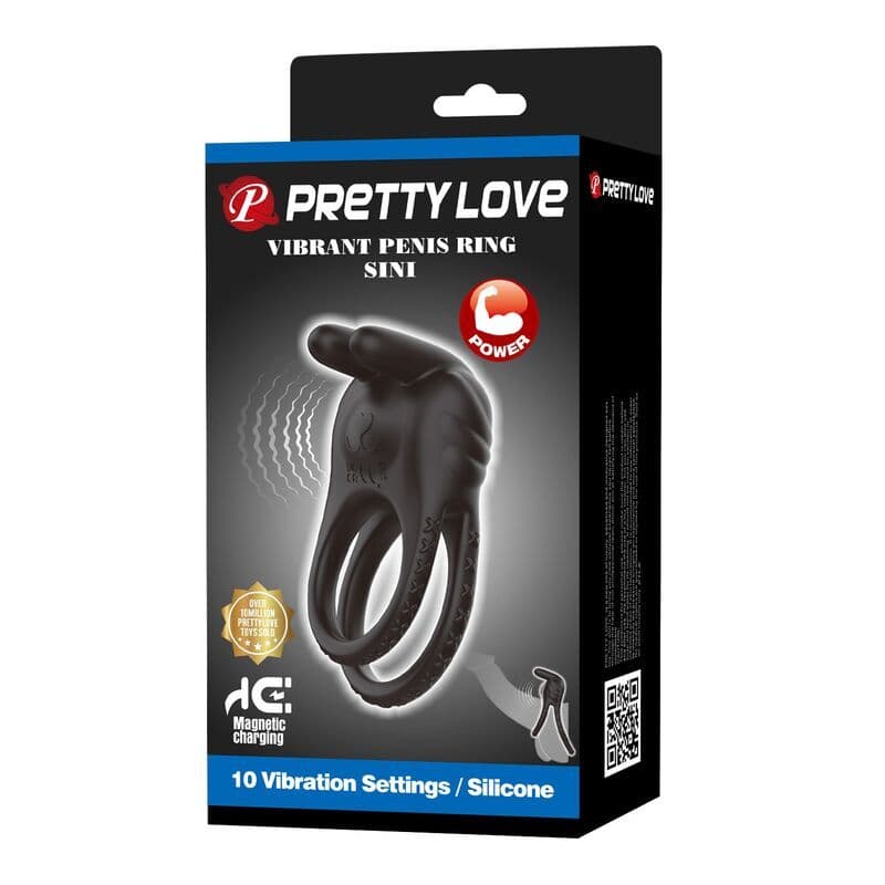 PRETTY LOVE - SINI RECHARGEABLE VIBRATING COCK RING 10 FUNCTIONS BLACK 3