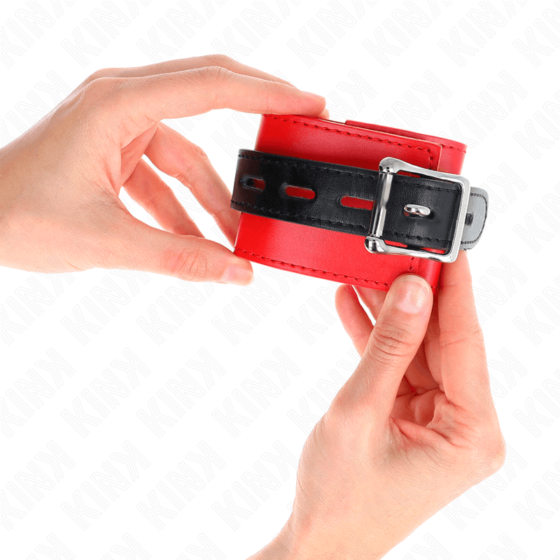 KINK - WRIST RESTRAINTS RED WITH BLACK BELT ADJUSTABLE 17-28 CM X 6 CM 4
