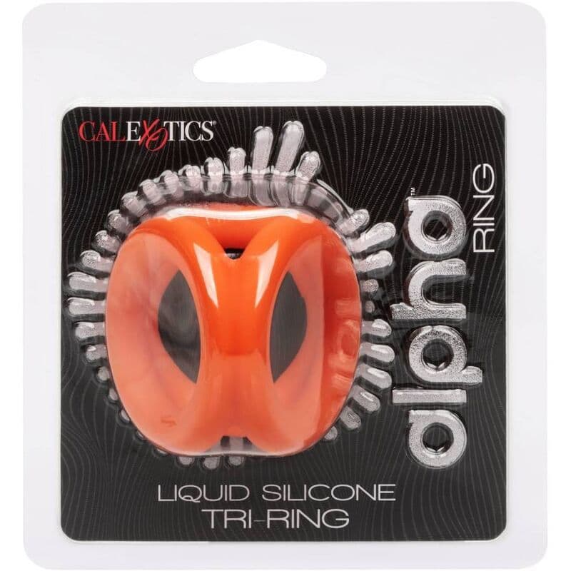 CALEXOTICS - ALPHA TROSTRUKI PRSTEN ZA PENIS, NARANČASTI 2
