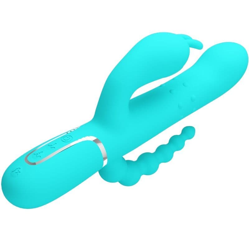 PRETTY LOVE - CAMMY 4 IN 1 MULTIFUNZIONE VIBRATORE TRIPLE RABBIT BLU 3
