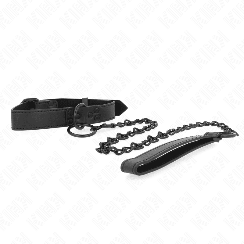 KINK - COLLARE CON GUINZAGLIO SCURO 65 CM REGOLABILE 37-54 CM X 3 CM 4