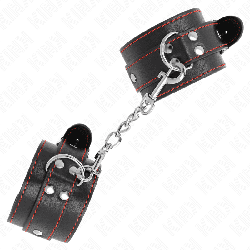 KINK - WRIST RESTRAINTS BLACK WITH RED LINING ADJUSTABLE 20-28 CM X 5.5 CM 3