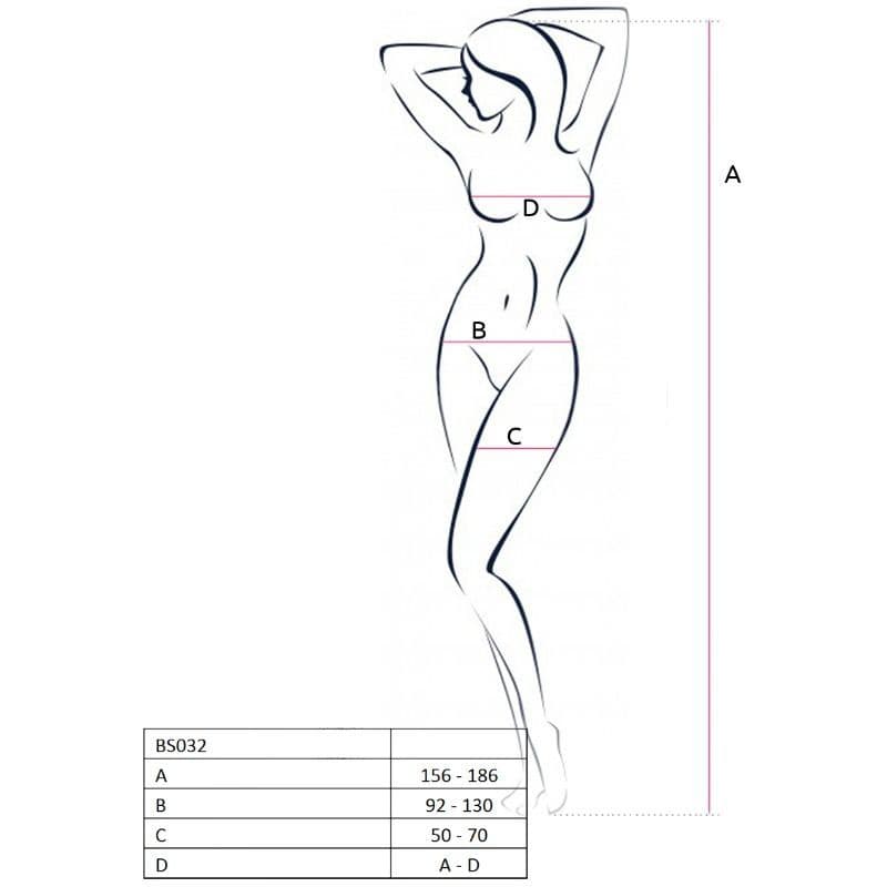 PASSION - WOMAN BS032 RED BODYSTOCKING ONE SIZE 2